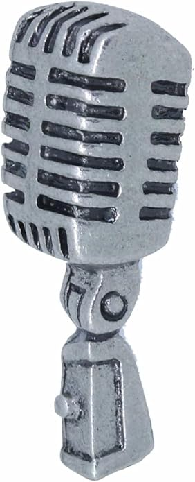 Microphone Lapel Pin, Pewter